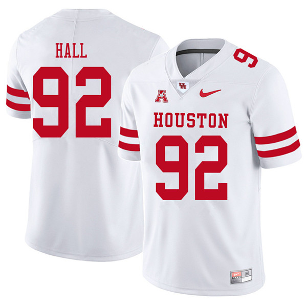 2018 Men #92 Logan Hall Houston Cougars College Football Jerseys Sale-White - Click Image to Close